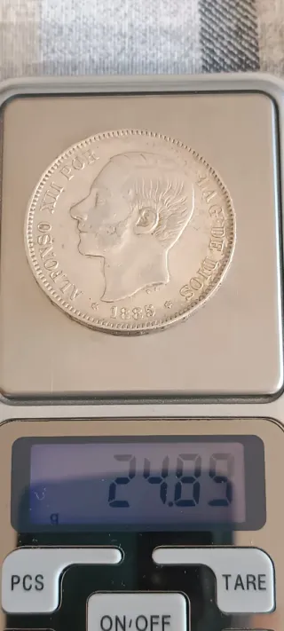 Moneda 5 Pesetas 1885 Estrella 87 MSM