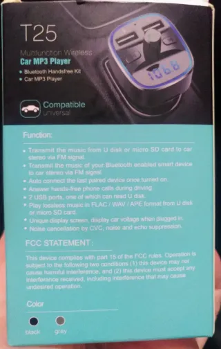 Transmisor bluetooth FM universal para coche