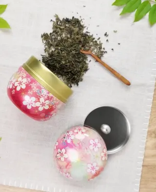 Scatola tè giapponese decorata fiori