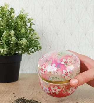 Scatola tè giapponese decorata fiori