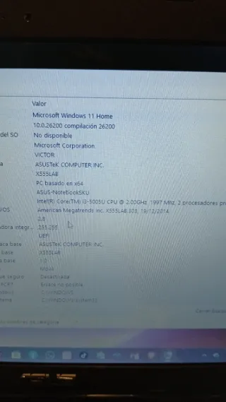Portátil ASUS F554L Core i3 5ta Gen
