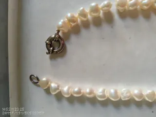 Collar y pulsera de perlas naturales