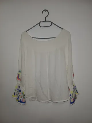 Camicia donna maniche ricamate