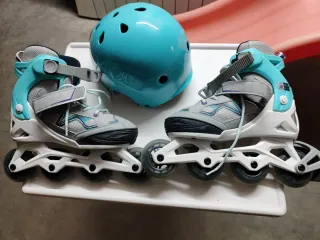 Patines en linea y casco