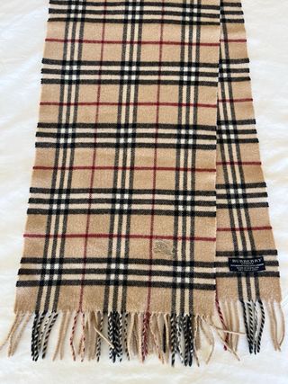 Cachecol Burberry Autêntico Bege Multicolor