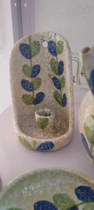 Conjunto Cerámica Beige, Azul y Verde