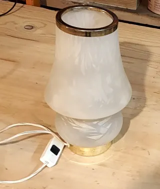 Lámpara de cristal de Bohemia con aros  dorados