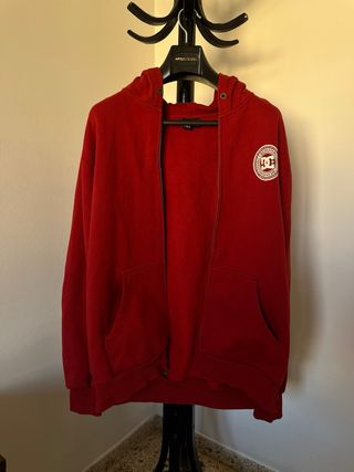 Sudadera DC roja algodón grueso