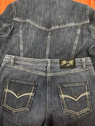 Traje Vaquero Chaqueta y Pantalón, punto roma