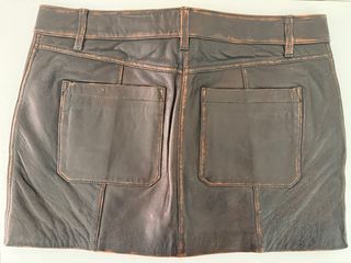 Falda de cuero marrón Michael Kors Talla S