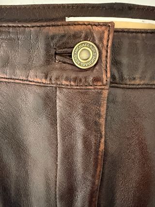 Falda de cuero marrón Michael Kors Talla S