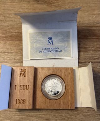 Moneda Plata ECU 1989 certificada