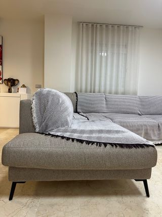 Divano a L 4 posti 3x2,5m beige/grigio