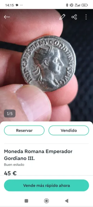 Lote 2 Monedas Romana Emperador Geta y Gordiano