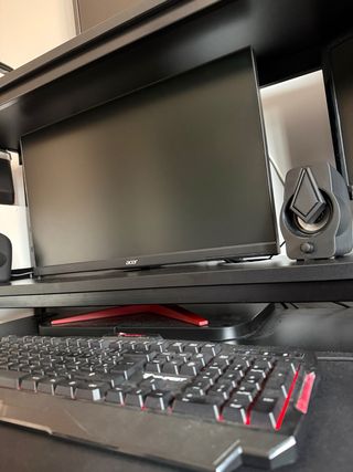 Escritorio Gaming Negro 140/185x74x146 cm