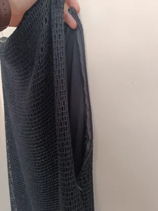 Vestido midi palabra de honor con flecos