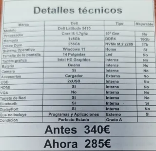 Dell Latitude 5410 Intel Core i5 1.7 GHz,