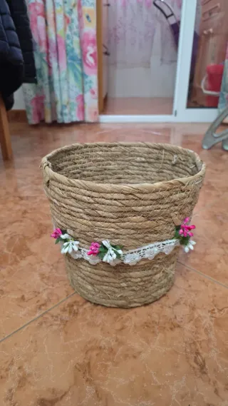Lote cestas mimbre nuevas