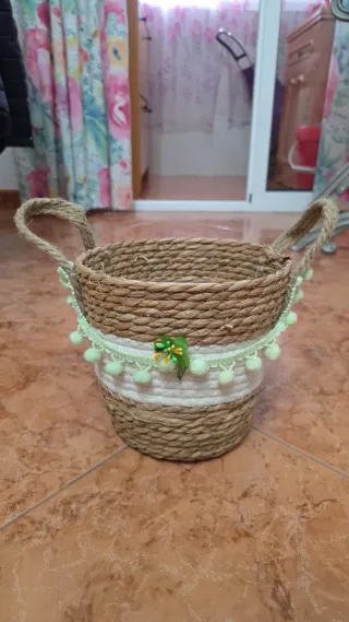 Lote cestas mimbre nuevas