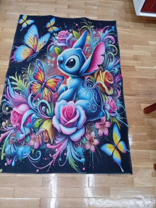 Alfombra Infantil Stitch Mariposas 80 x 120