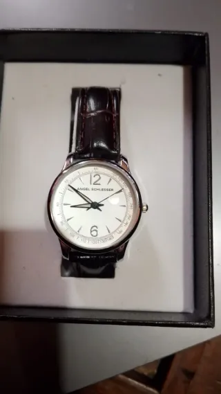 Reloj Angel Schlesser Correa Marrón y Plata