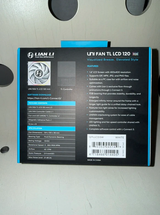 Lian Li UNI FAN TL LCD 120 RGB Branco