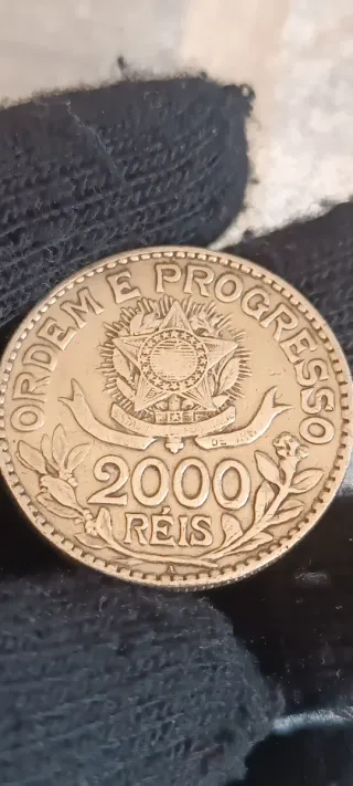 Moneda Brasil 2000 Reis 1913