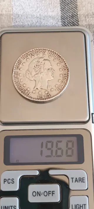 Moneda Brasil 2000 Reis 1913
