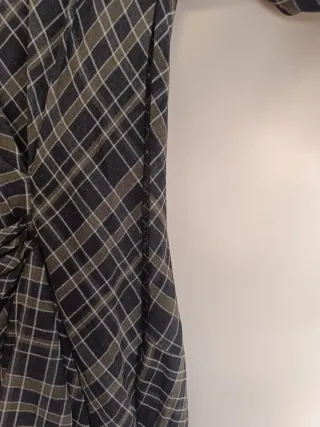 Vestido Zara midi largo cuadros drapeado