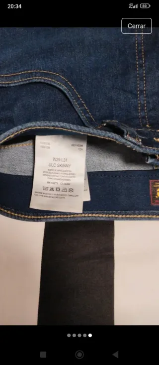 Pantalones pitillo Lee azules