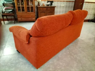 Sofá 3 plazas naranja tela lavable