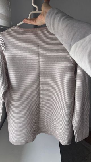 Cárdigan El Corte Inglés mujer beige/blanco