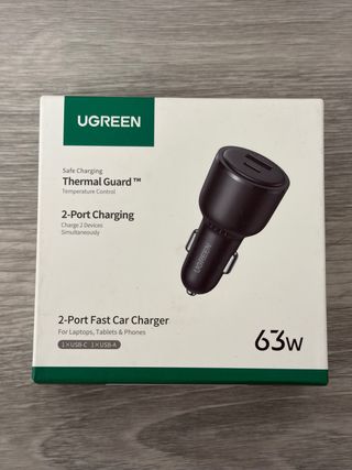 UGREEN Cargador Coche 63W USB-C + USB-A