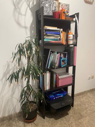 Estantería de madera oscura