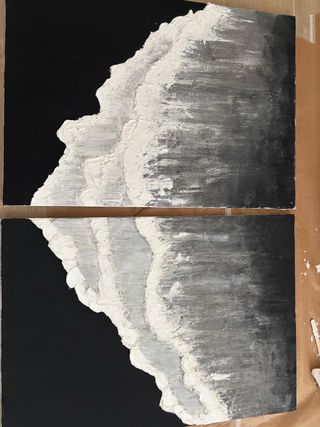 Cuadros de texturas mar negro y blanco