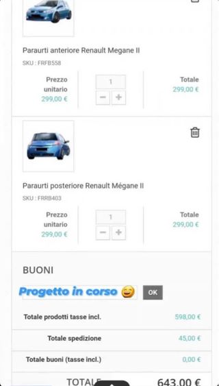 Coppia Paraurti (ANT + POST) Renault Mégane RS R26