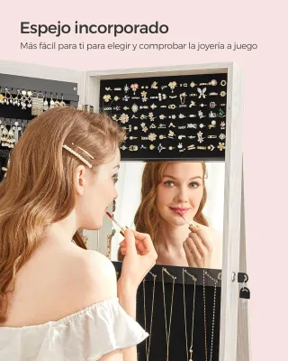 Armario Joyero Giratorio Blanco