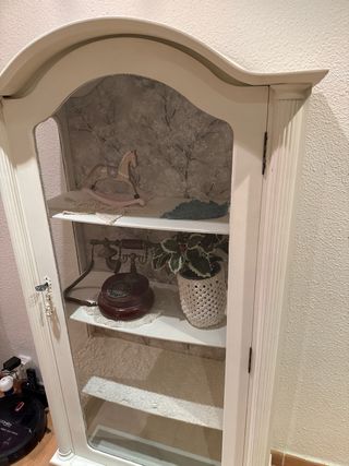 Vitrina vintage madera y cristal