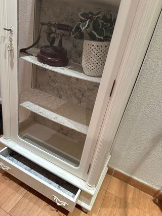 Vitrina vintage madera y cristal