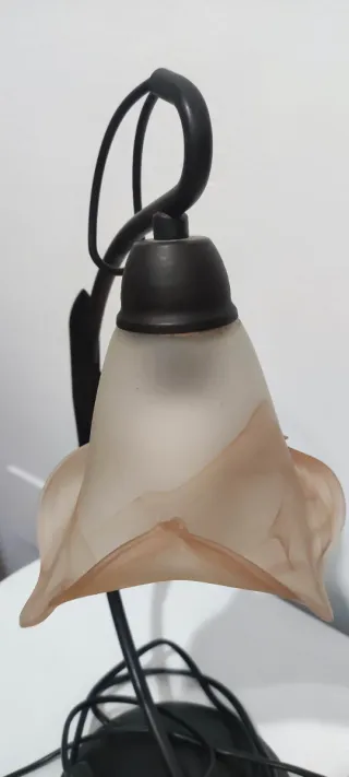 Due eleganti lampade da tavolo in metallo e vetro