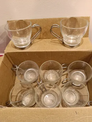 Tazas de cristal con asa A.INOX