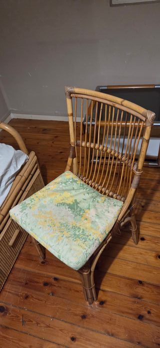 Cama nido bambú con secreter y silla a juego