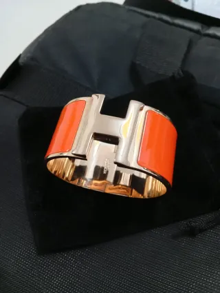 Pulsera Hermes H Naranja y Dorada