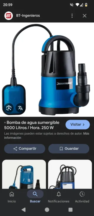 Bomba de agua sumergible