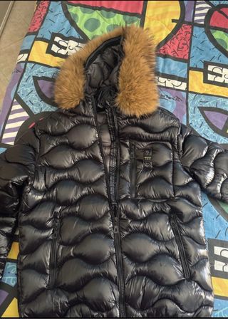 Piumino Blauer nero con cappuccio