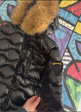 Piumino Blauer nero con cappuccio