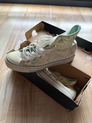 Zapatillas Converse Altas Blancas y Turquesa