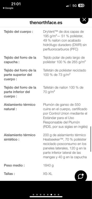 Chaqueta The North Face 3 colores ORIGINALE