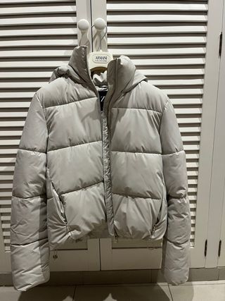 Chaqueta Zara Gris Acolchada Capucha
