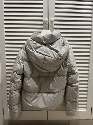 Chaqueta Zara Gris Acolchada Capucha